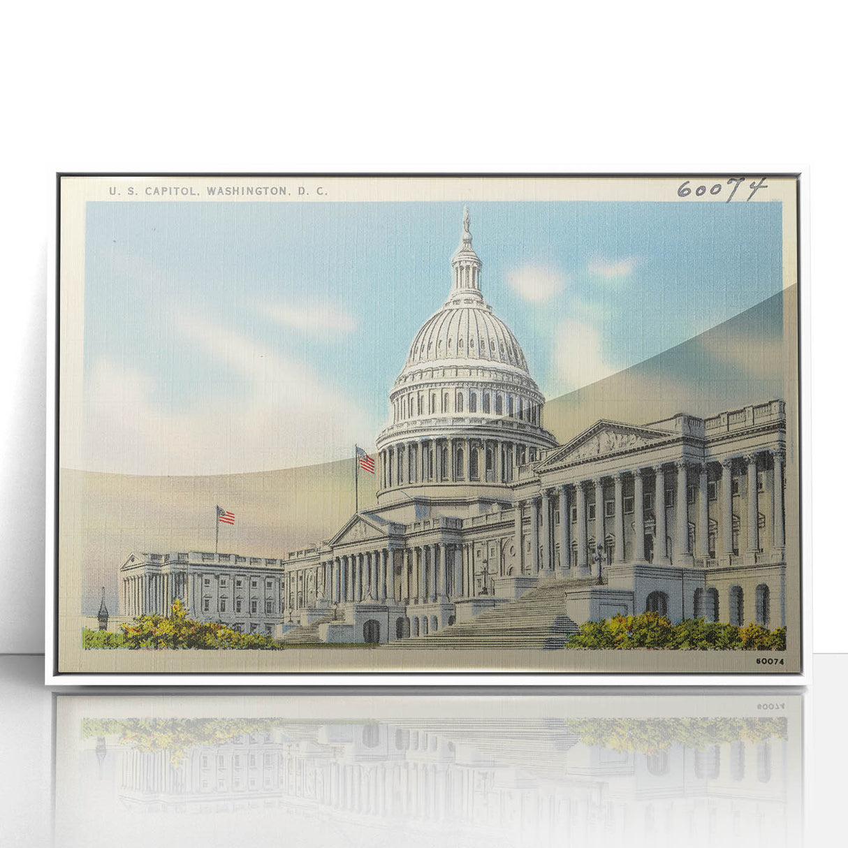 Vintage U.S. Capitol Poster - Classic Washington D.C. Travel Art