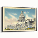 Vintage U.S. Capitol Poster - Classic Washington D.C. Travel Art