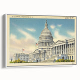 Vintage U.S. Capitol Poster - Classic Washington D.C. Travel Art