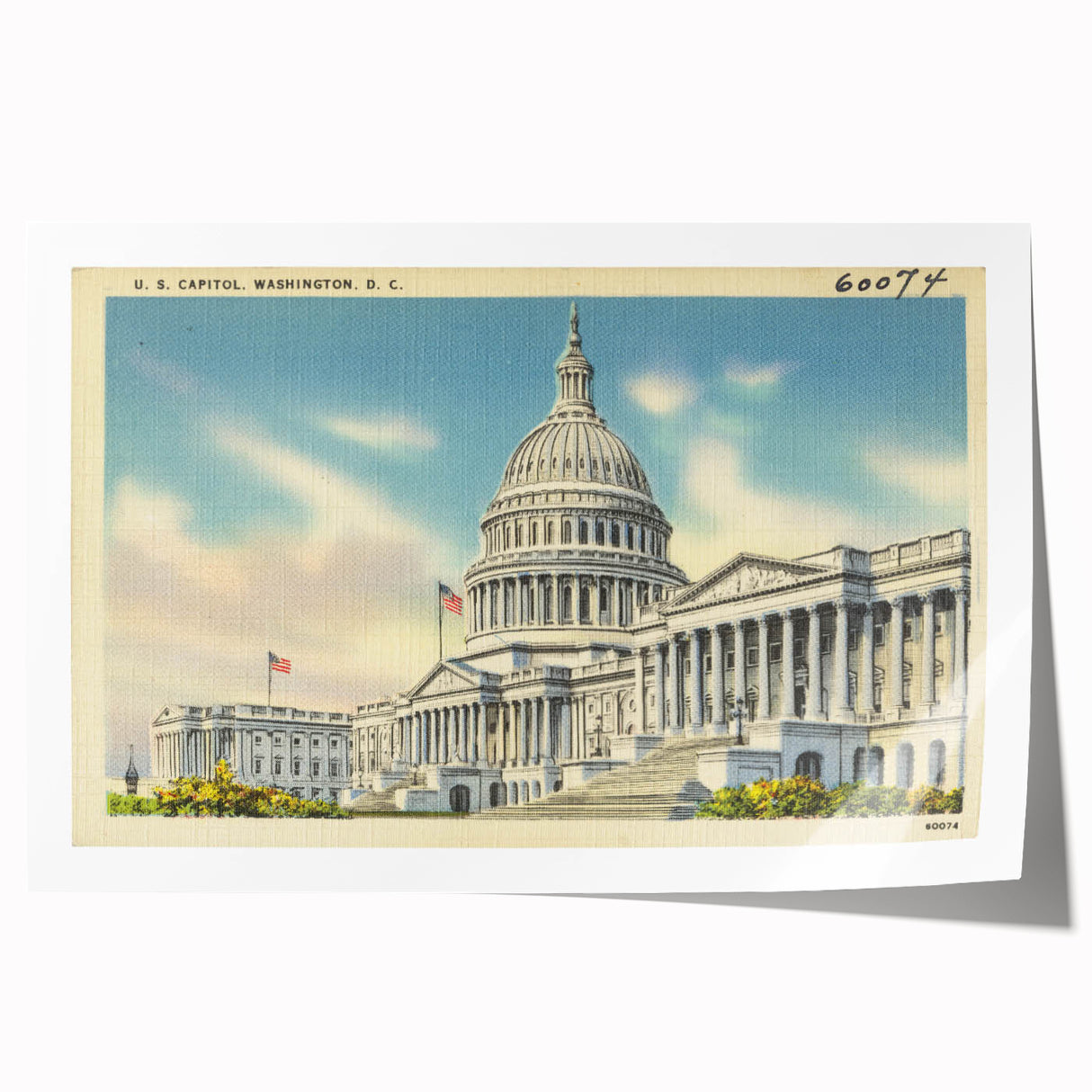 Vintage U.S. Capitol Poster - Classic Washington D.C. Travel Art