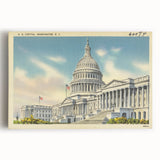 Vintage U.S. Capitol Poster - Classic Washington D.C. Travel Art