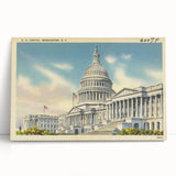 Vintage U.S. Capitol Poster - Classic Washington D.C. Travel Art
