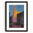 Vintage Travel Poster - Chicago Temple | Retro City Art Print