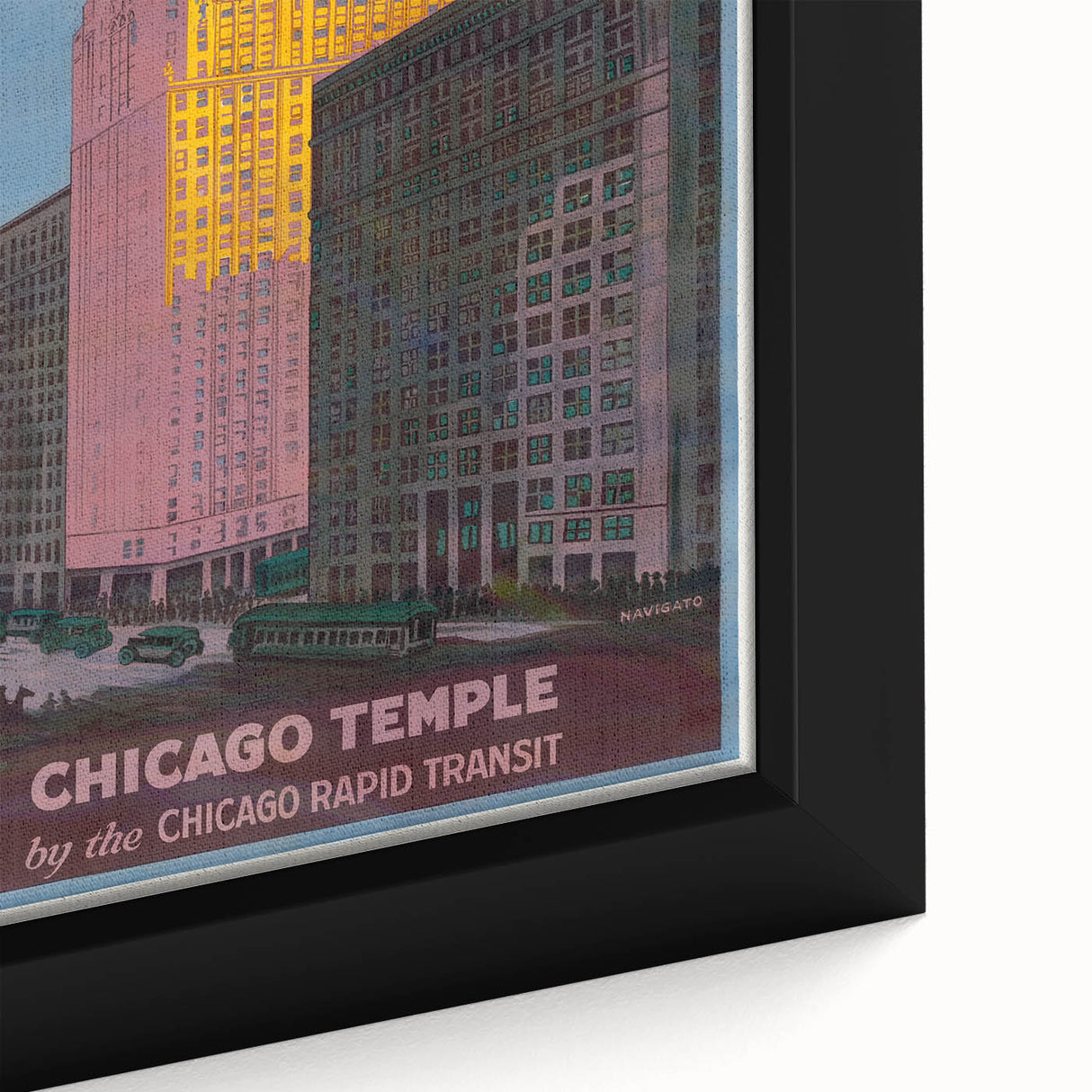 Vintage Travel Poster - Chicago Temple | Retro City Art Print