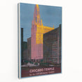 Vintage Travel Poster - Chicago Temple | Retro City Art Print