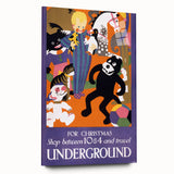 Vintage Travel Poster - Christmas Underground | Retro Holiday Art