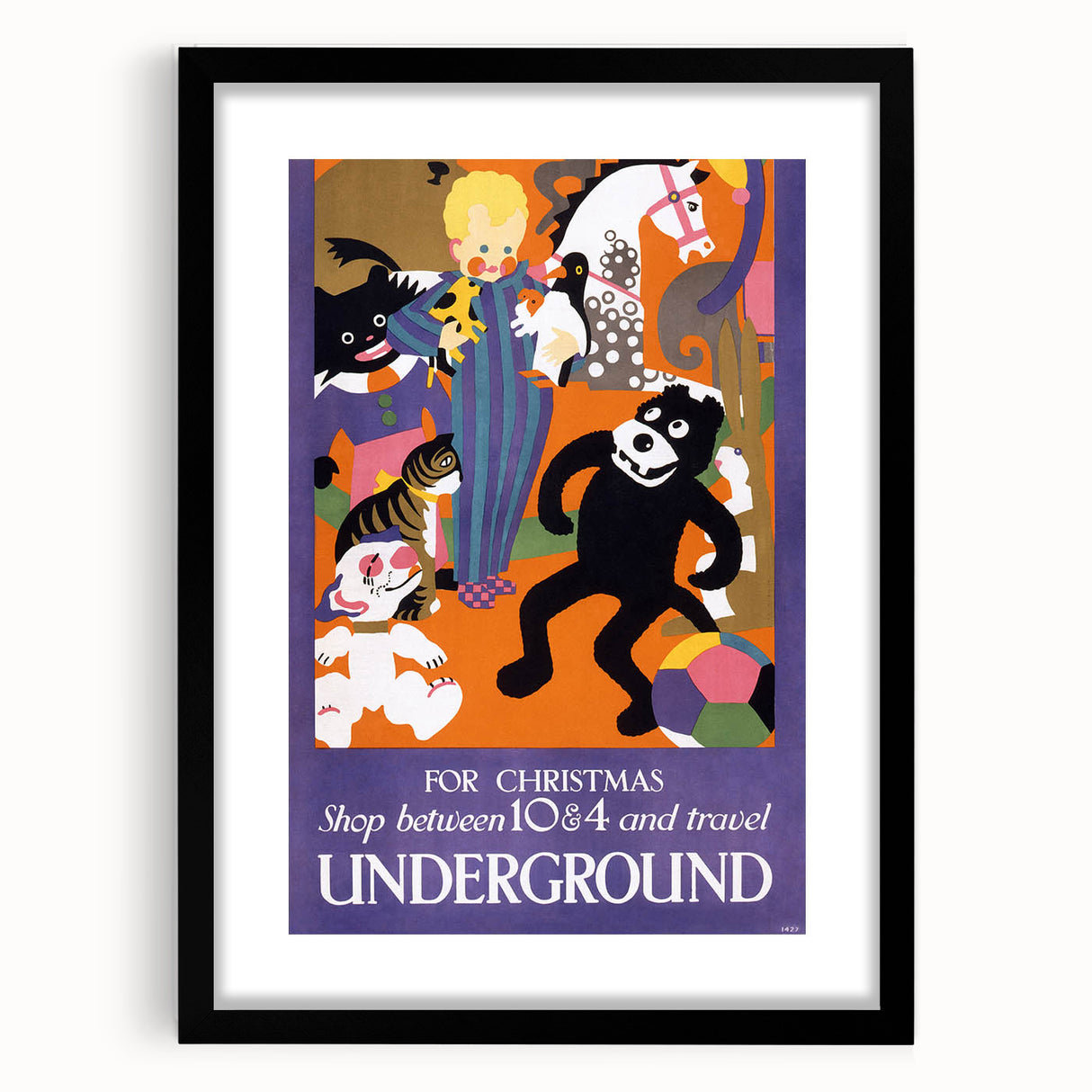 Vintage Travel Poster - Christmas Underground | Retro Holiday Art