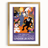 Vintage Travel Poster - Christmas Underground | Retro Holiday Art