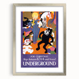 Vintage Travel Poster - Christmas Underground | Retro Holiday Art