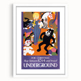 Vintage Travel Poster - Christmas Underground | Retro Holiday Art