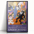 Vintage Travel Poster - Christmas Underground | Retro Holiday Art