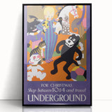 Vintage Travel Poster - Christmas Underground | Retro Holiday Art