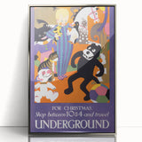 Vintage Travel Poster - Christmas Underground | Retro Holiday Art