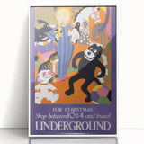 Vintage Travel Poster - Christmas Underground | Retro Holiday Art
