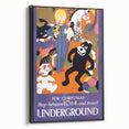 Vintage Travel Poster - Christmas Underground | Retro Holiday Art
