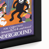 Vintage Travel Poster - Christmas Underground | Retro Holiday Art