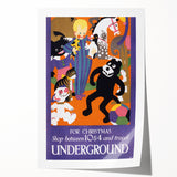 Vintage Travel Poster - Christmas Underground | Retro Holiday Art
