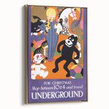 Vintage Travel Poster - Christmas Underground | Retro Holiday Art