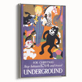 Vintage Travel Poster - Christmas Underground | Retro Holiday Art