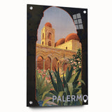 Vintage Travel Poster - Palermo, Sicily | Retro Architecture Art