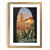 Vintage Travel Poster - Palermo, Sicily | Retro Architecture Art