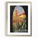 Vintage Travel Poster - Palermo, Sicily | Retro Architecture Art