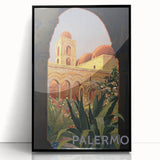 Vintage Travel Poster - Palermo, Sicily | Retro Architecture Art