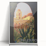 Vintage Travel Poster - Palermo, Sicily | Retro Architecture Art