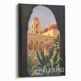 Vintage Travel Poster - Palermo, Sicily | Retro Architecture Art