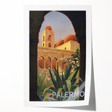 Vintage Travel Poster - Palermo, Sicily | Retro Architecture Art