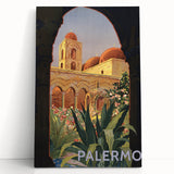 Vintage Travel Poster - Palermo, Sicily | Retro Architecture Art