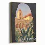 Vintage Travel Poster - Palermo, Sicily | Retro Architecture Art
