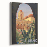 Vintage Travel Poster - Palermo, Sicily | Retro Architecture Art