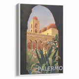Vintage Travel Poster - Palermo, Sicily | Retro Architecture Art