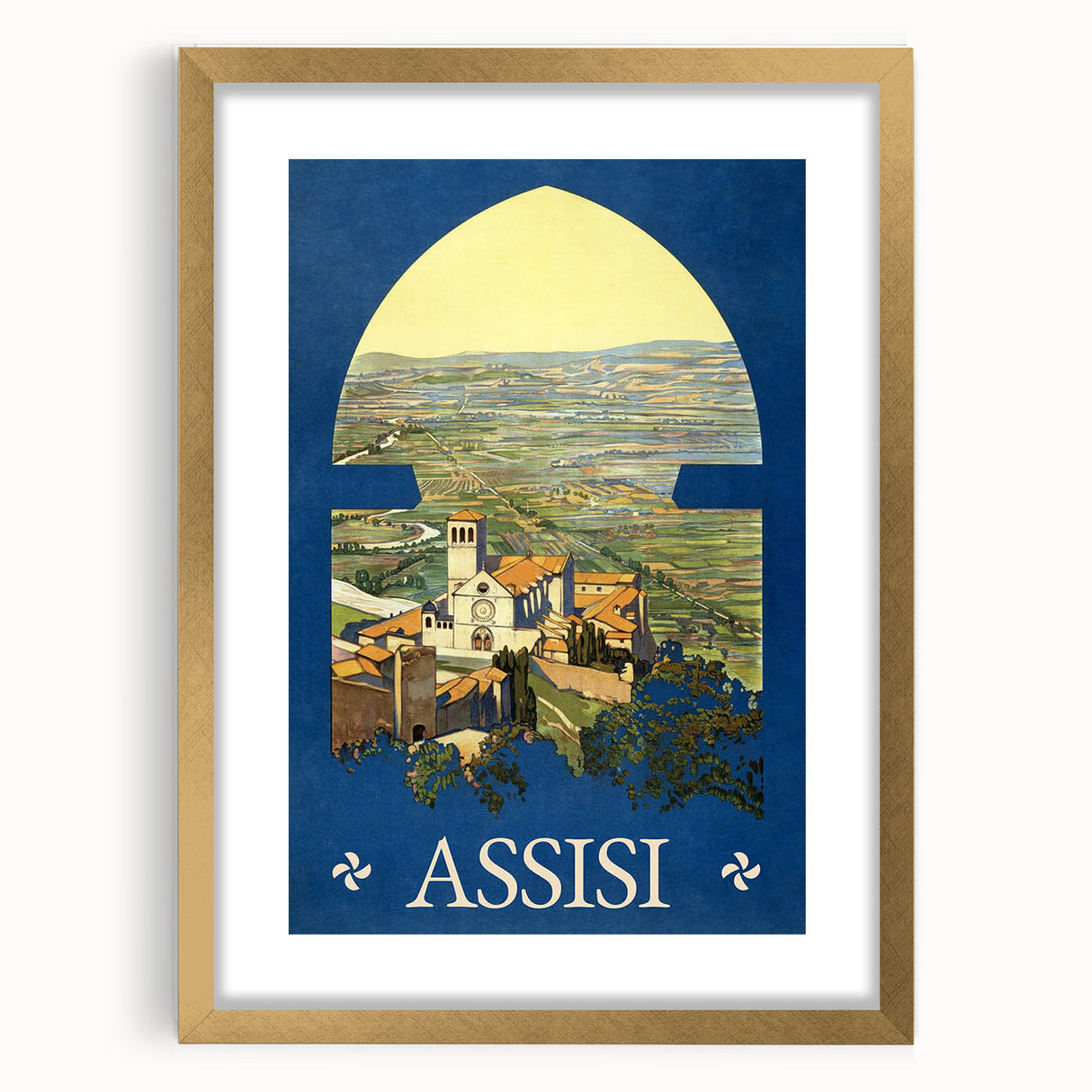 Vintage Travel Poster - Assisi, Italy | Retro Landscape Art Print