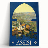 Vintage Travel Poster - Assisi, Italy | Retro Landscape Art Print