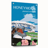 Vintage Travel Poster - Honeymoon Getaway | Retro Romance Art Print