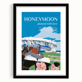 Vintage Travel Poster - Honeymoon Getaway | Retro Romance Art Print