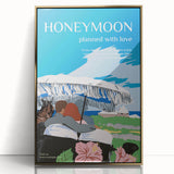 Vintage Travel Poster - Honeymoon Getaway | Retro Romance Art Print