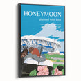 Vintage Travel Poster - Honeymoon Getaway | Retro Romance Art Print