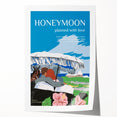 Vintage Travel Poster - Honeymoon Getaway | Retro Romance Art Print