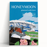 Vintage Travel Poster - Honeymoon Getaway | Retro Romance Art Print