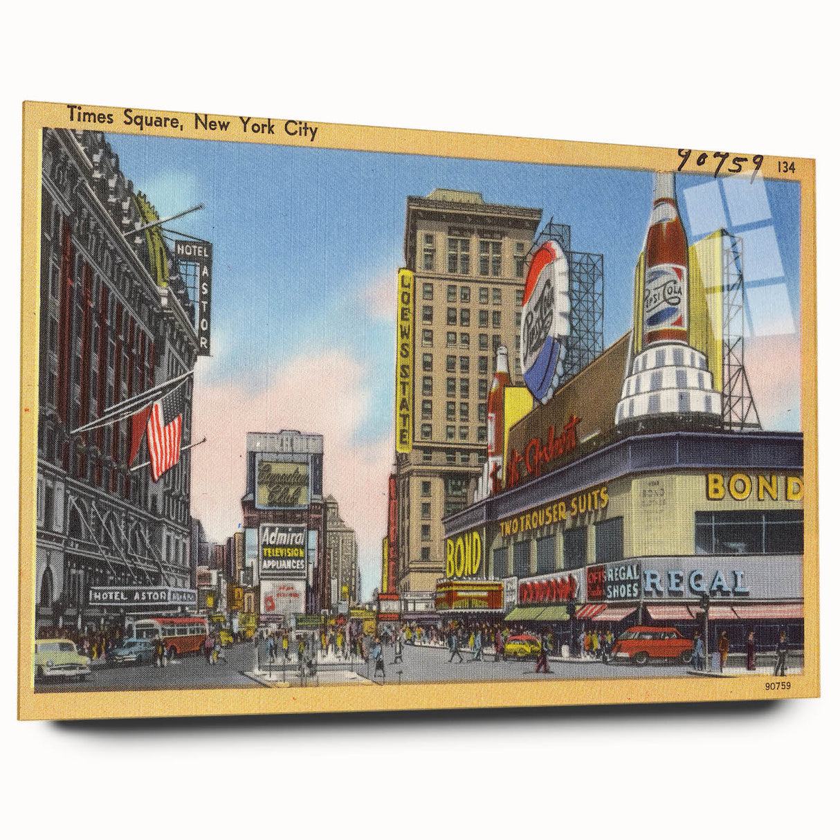 Times Square Retro Travel Print – Vintage New York City Art