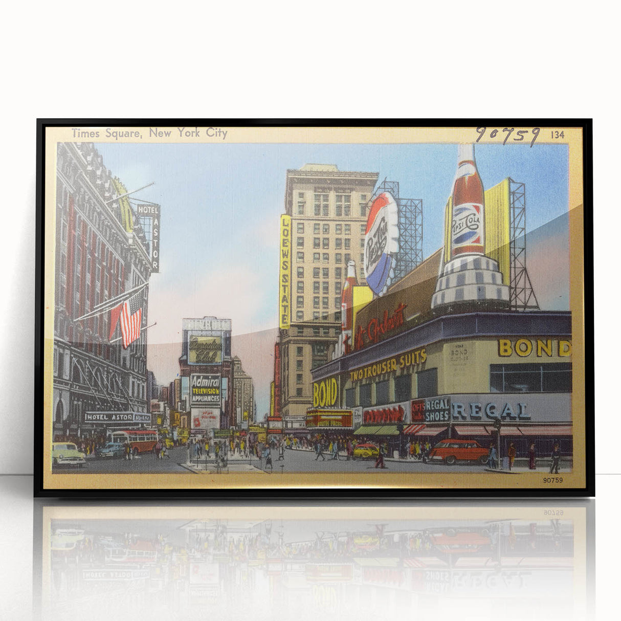 Times Square Retro Travel Print – Vintage New York City Art