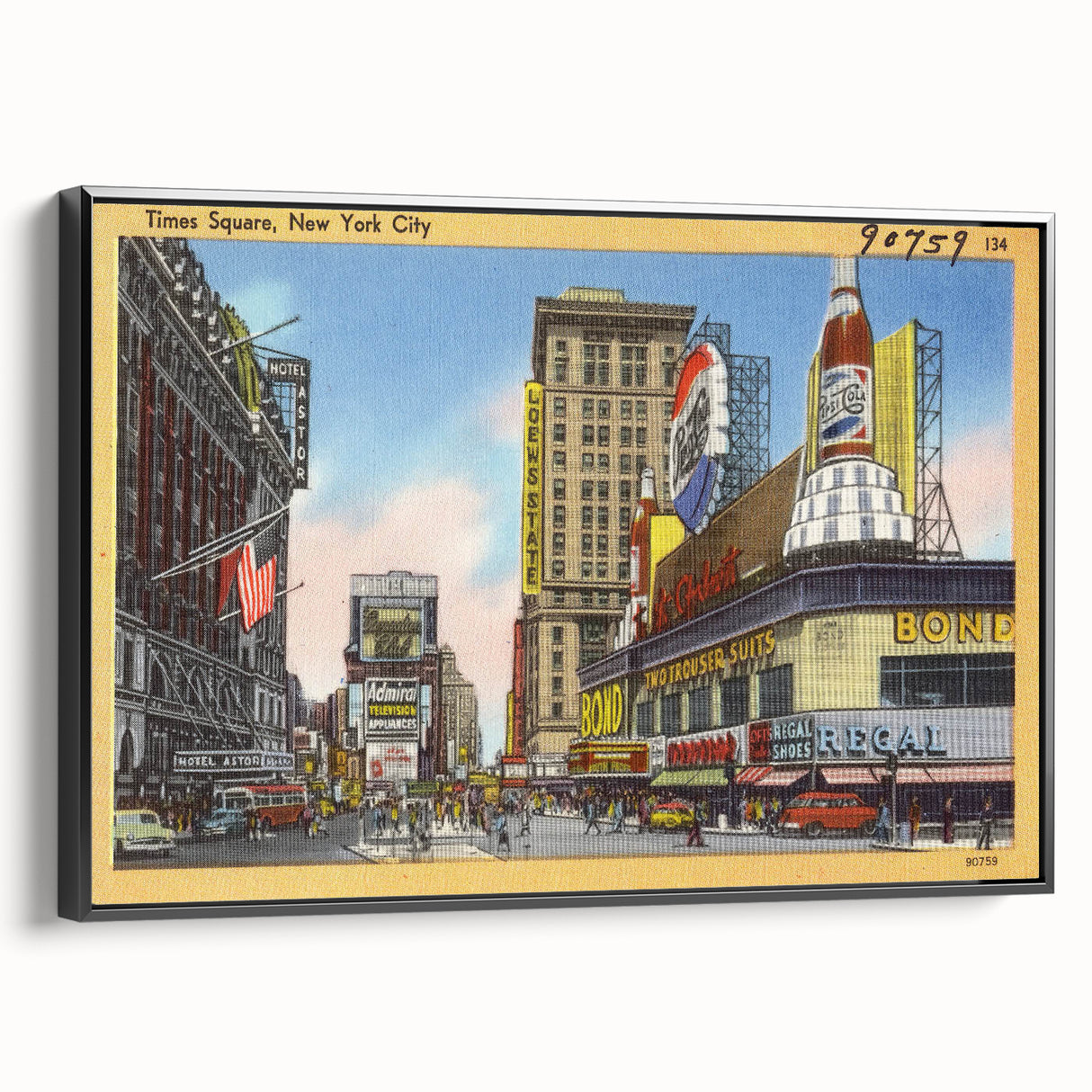 Times Square Retro Travel Print – Vintage New York City Art