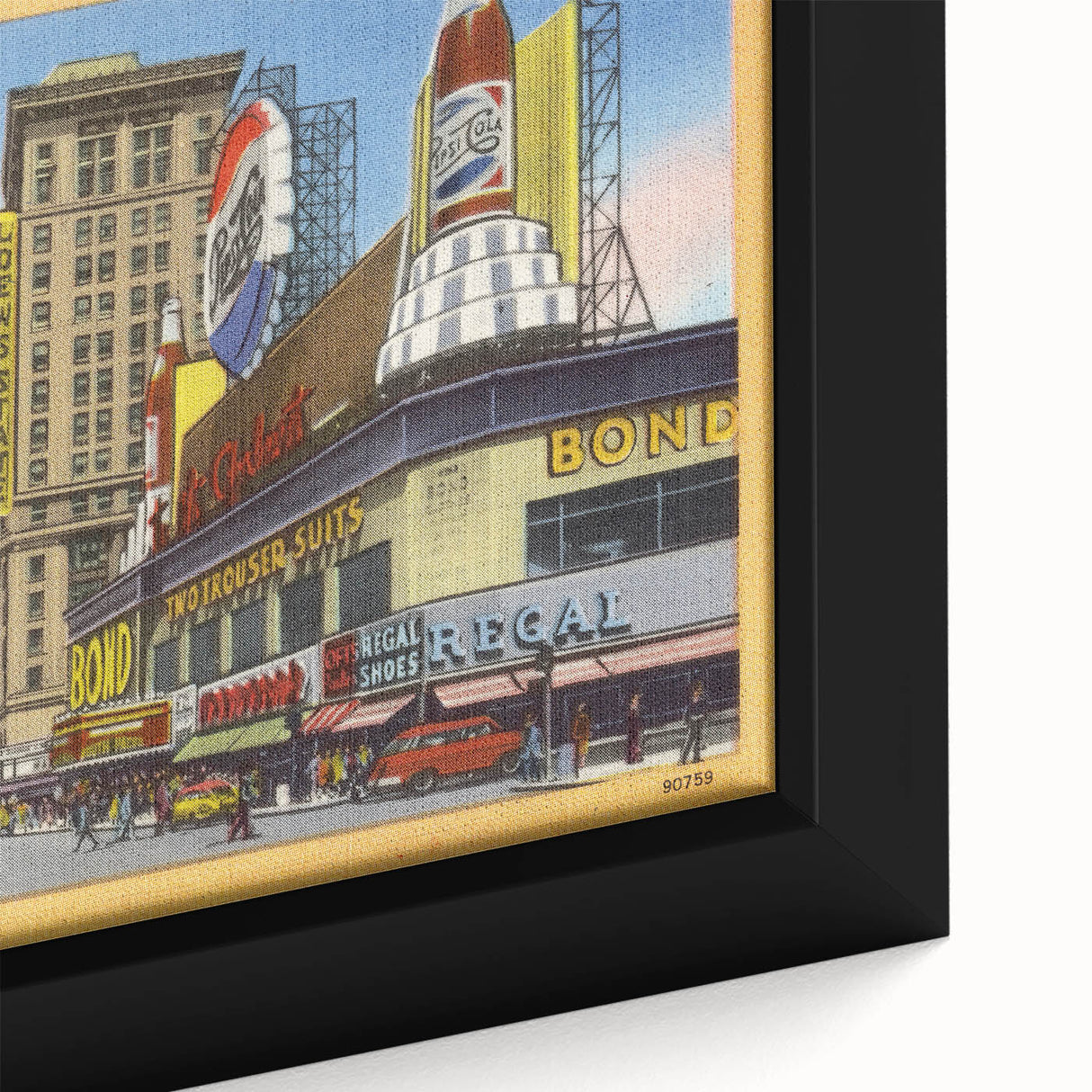 Times Square Retro Travel Print – Vintage New York City Art