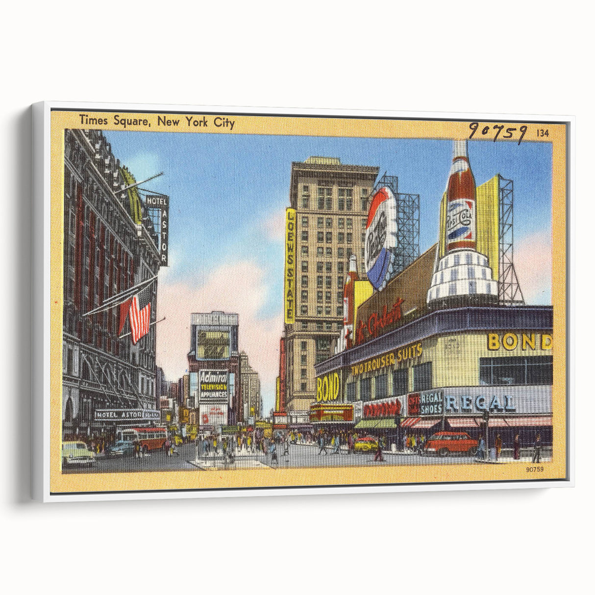 Times Square Retro Travel Print – Vintage New York City Art