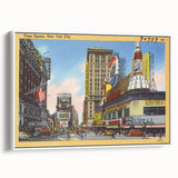 Times Square Retro Travel Print – Vintage New York City Art