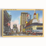 Times Square Retro Travel Print – Vintage New York City Art