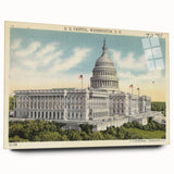 Vintage U.S. Capitol Poster - Retro Washington D.C. Travel Art
